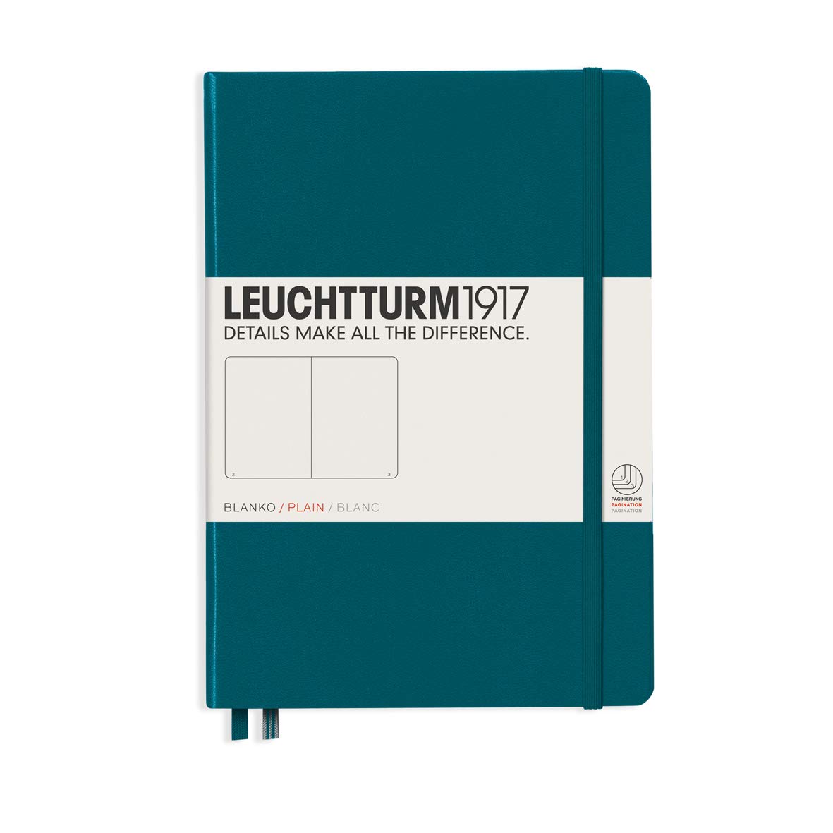 Caiet a5 velin coperta rigida verde pacific leuchtturm