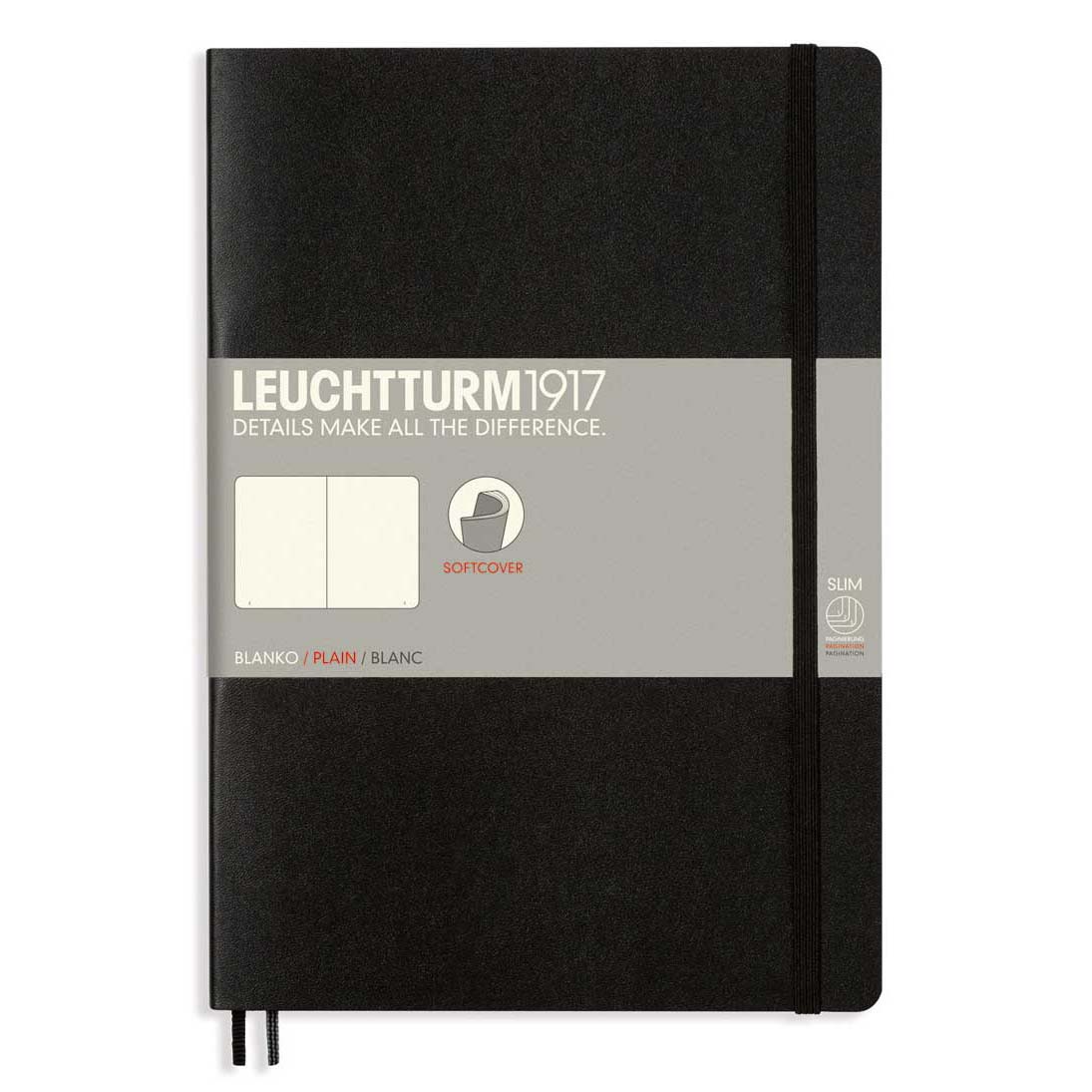 Caiet b5 dictando coperta flexibila negru leuchtturm