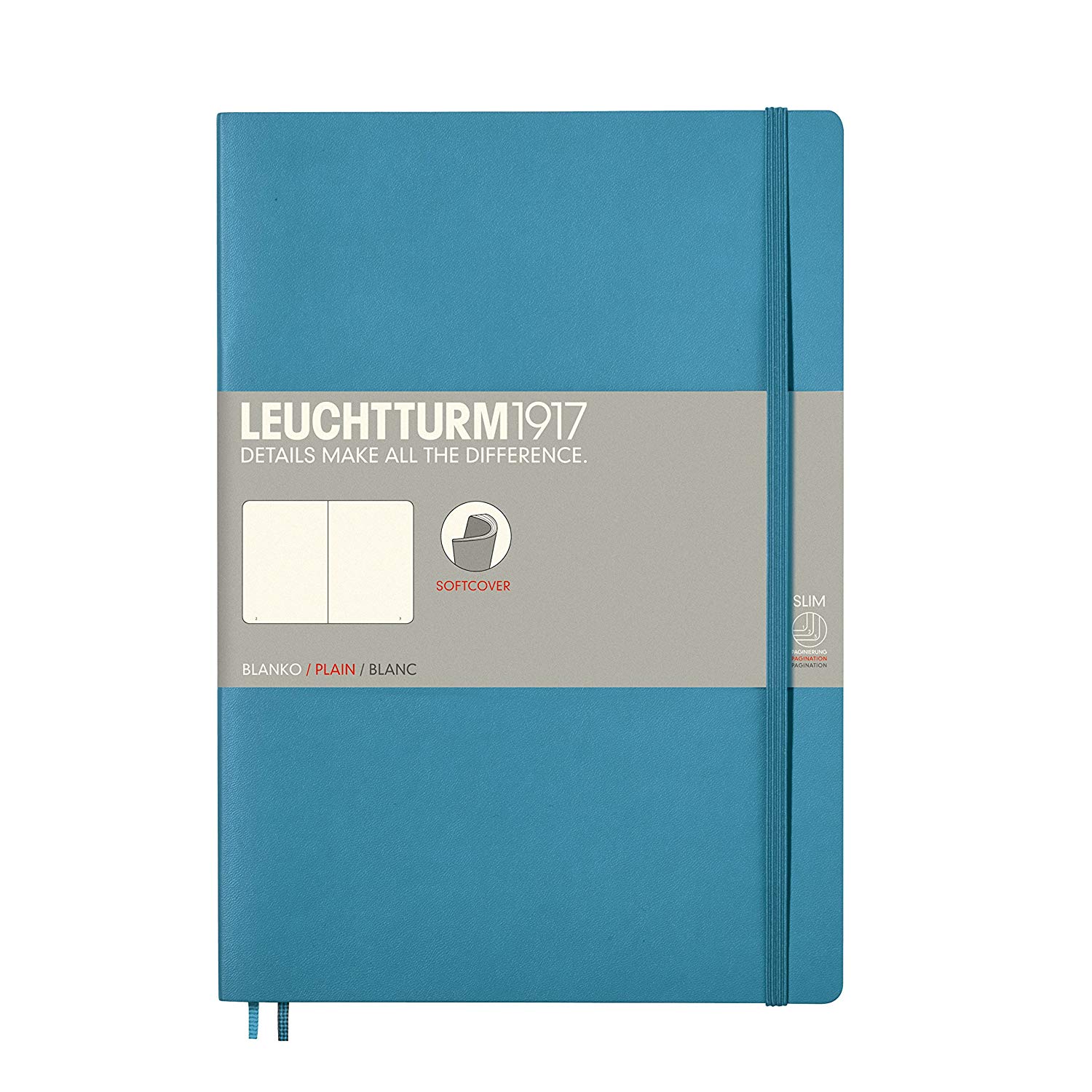 Caiet b5 velin coperta flexibila albastru nordic leuchtturm