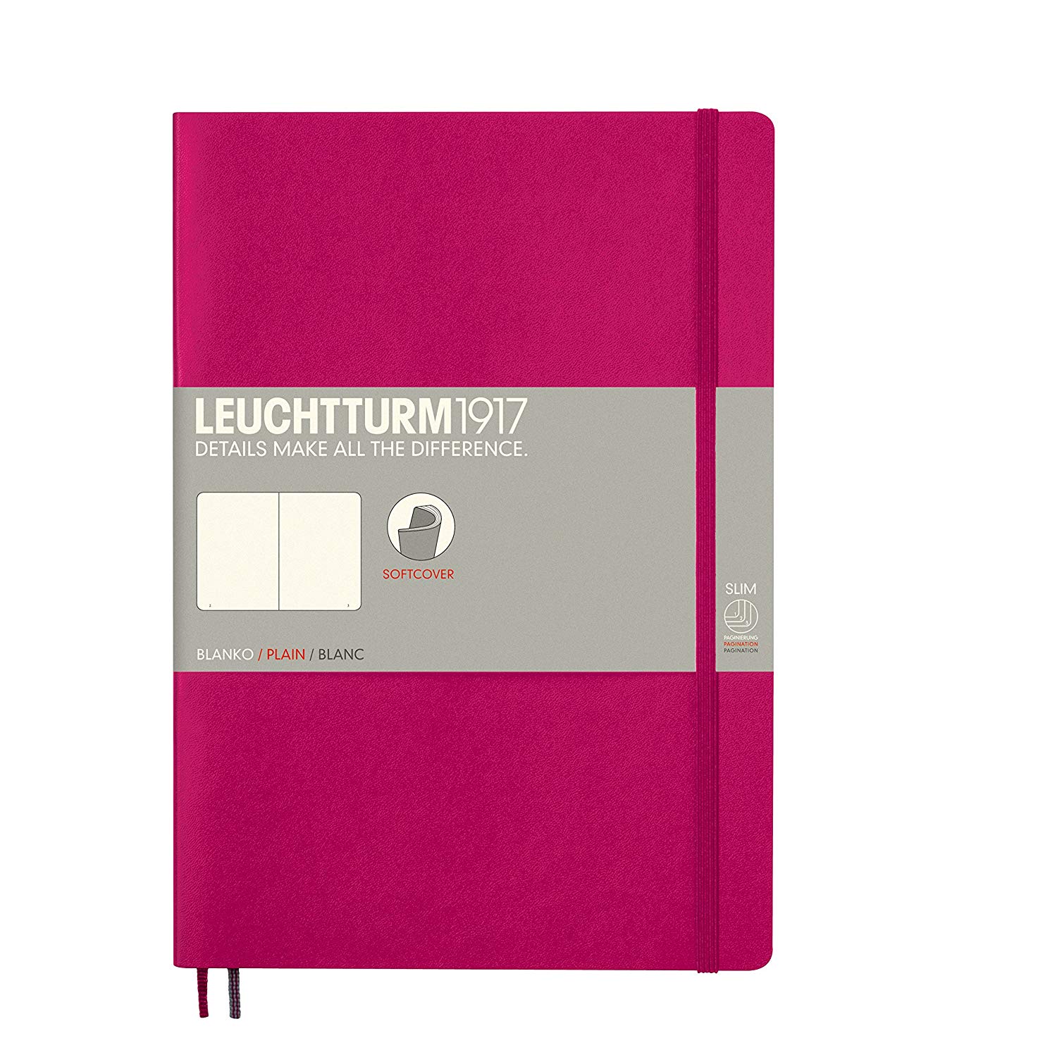 Caiet b5 velin coperta flexibila magenta leuchtturm