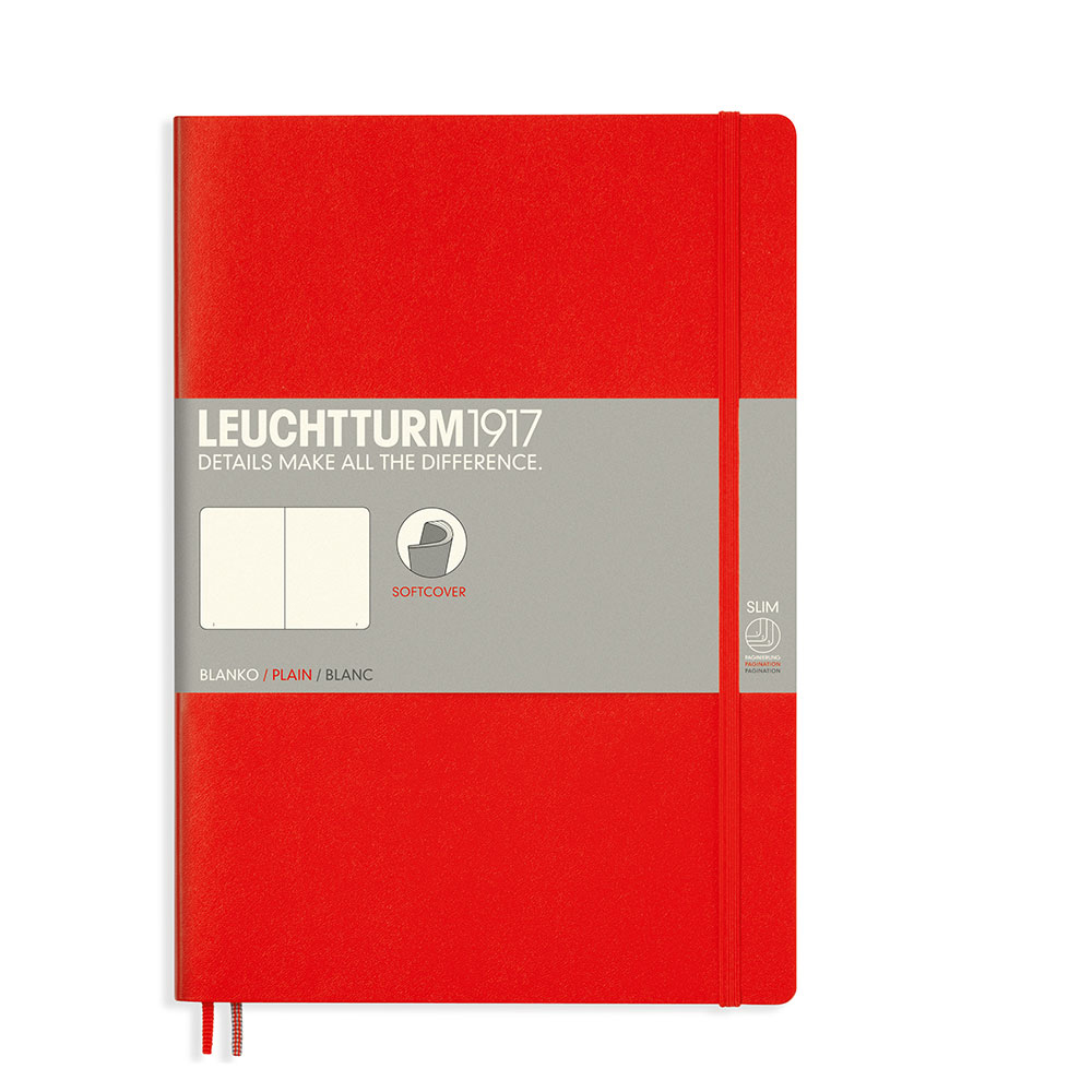 Caiet b5 velin coperta flexibila rosu leuchtturm