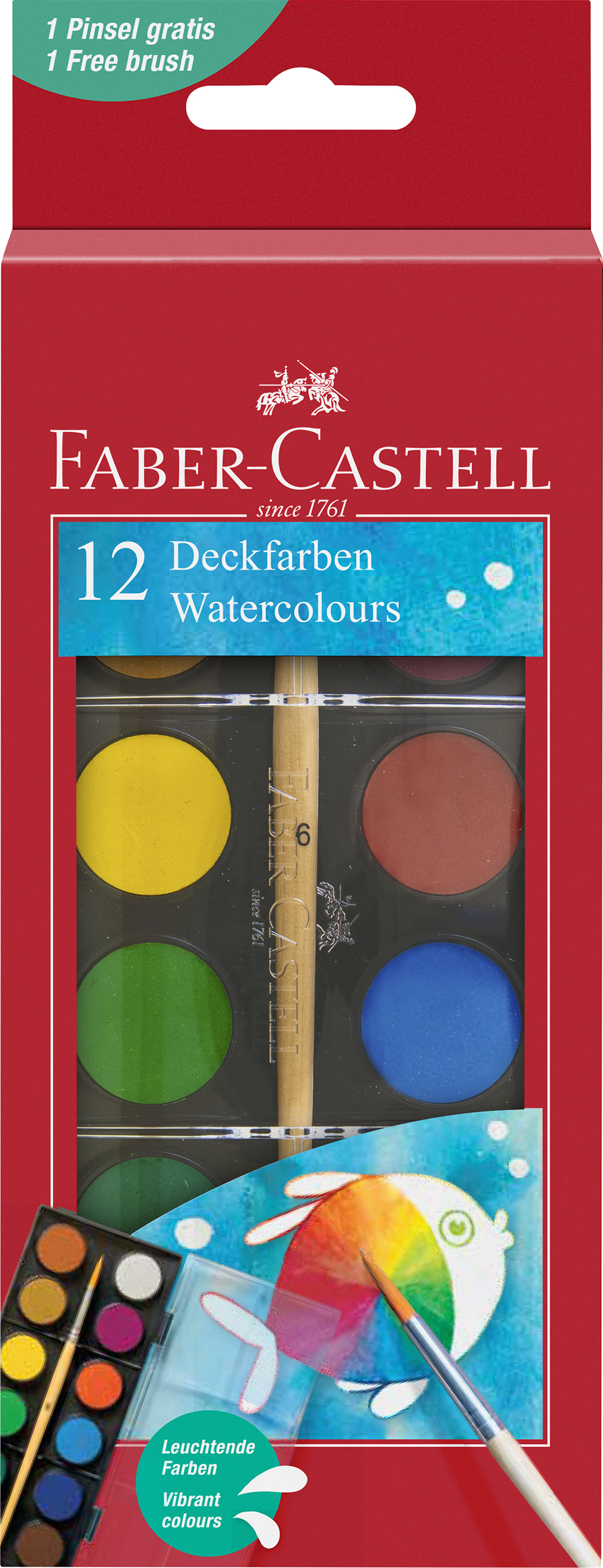 Acuarele 12 Culori 24MM + Pensula 2023 Faber-castell