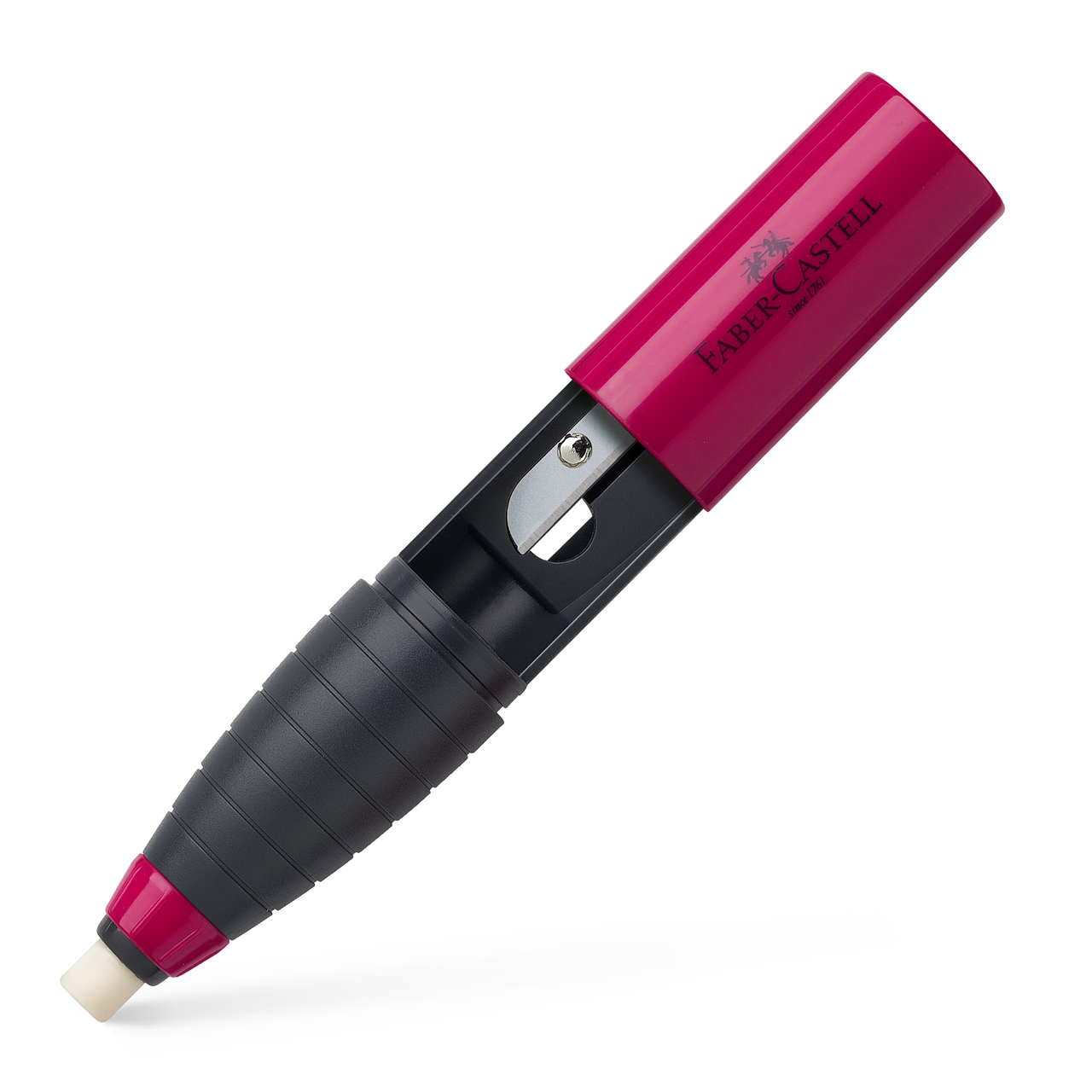 Ascutitoare Cu Radiera Rosie/Albastra Faber-castell
