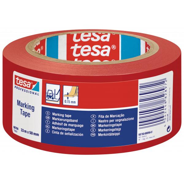Ambalare și etichetareBenzi adezive și accesorii - Banda adeziva marcare rosie 33m 50mm tesa