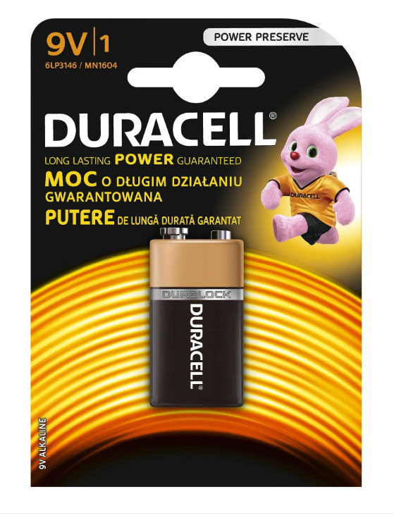 Baterii 9v alcaline duracell