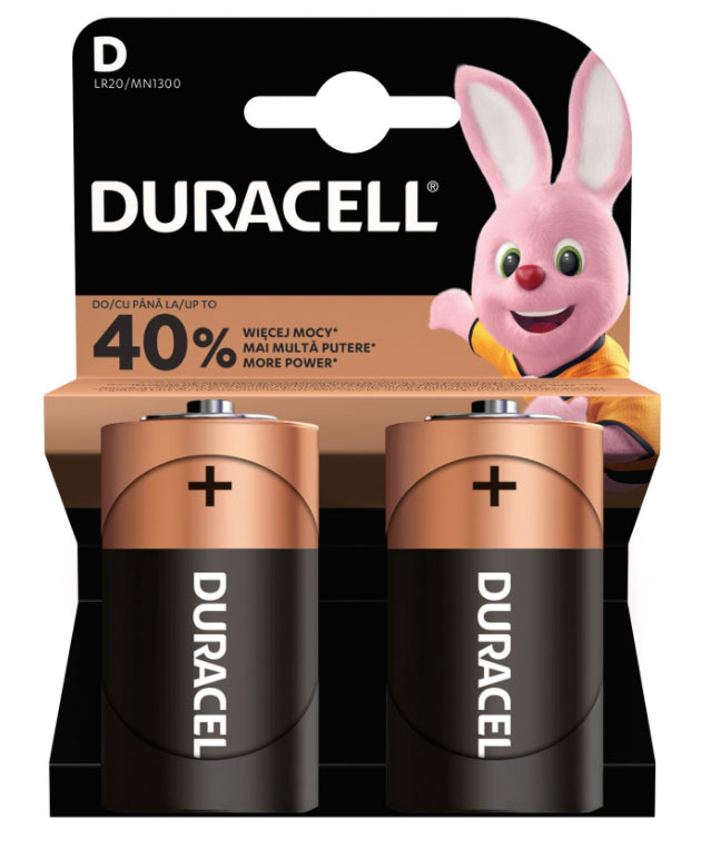 Baterii r20(d) alcaline duracell 2buc/set