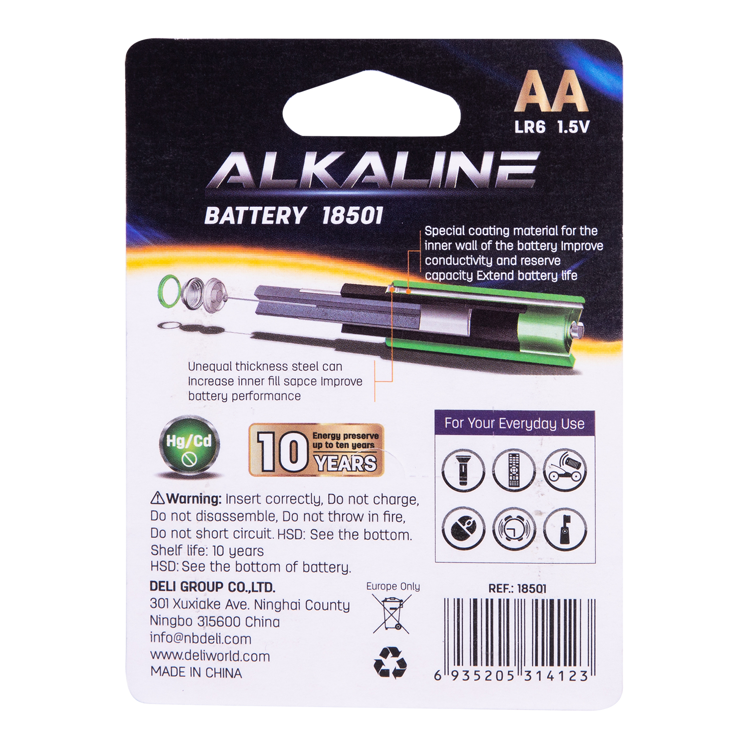 Baterii r6(aa) alcaline 4 buc/set deli [1]