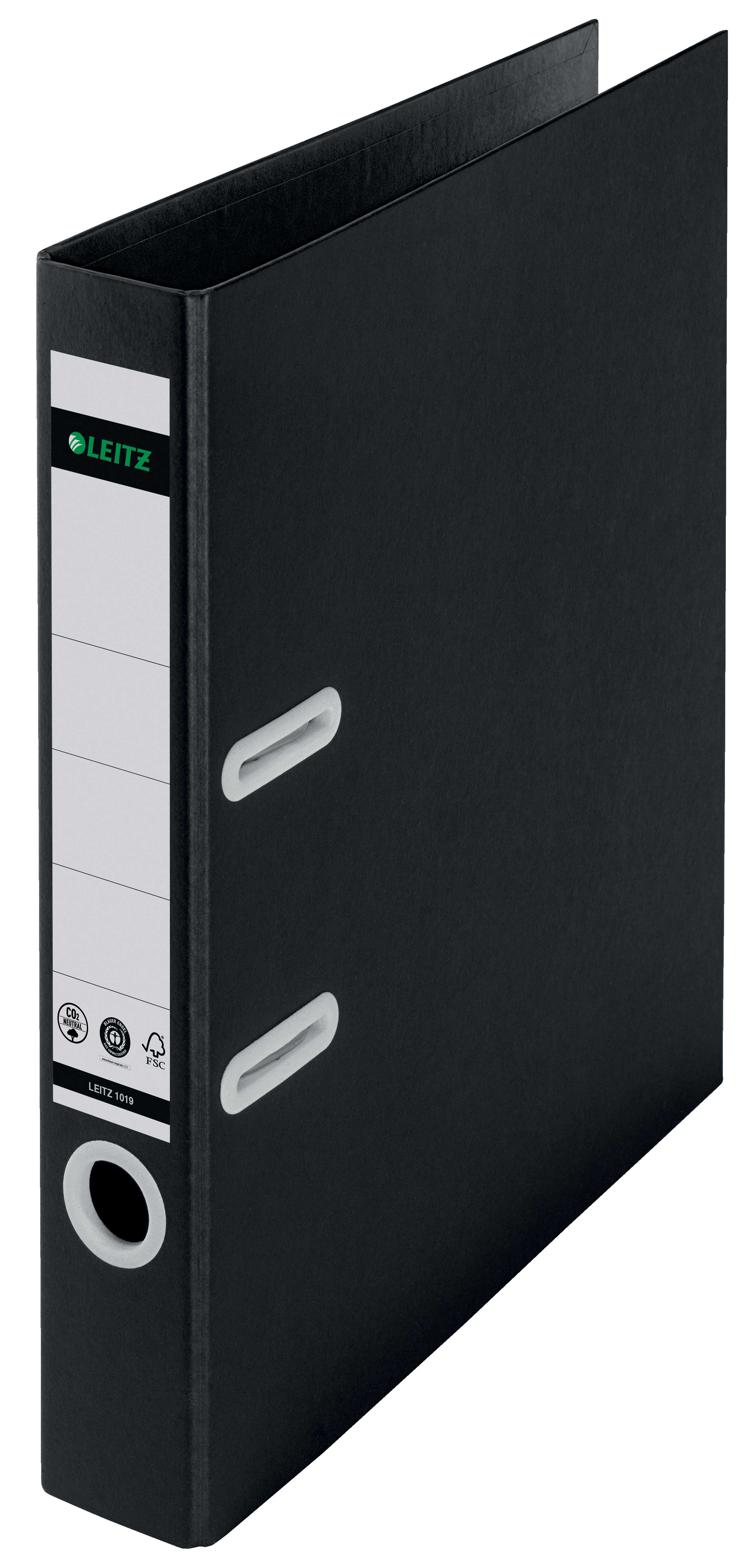 Biblioraft Plastifiat 5CM 180GRADE Negru Recycle Fsc Leitz