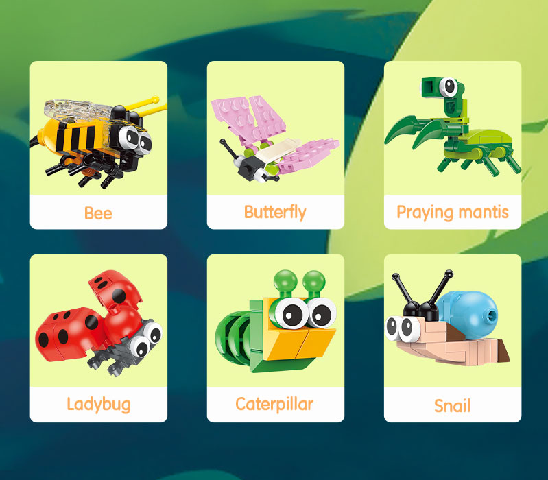 Blocuri constructii tip lego model insecte asortate deli [1]