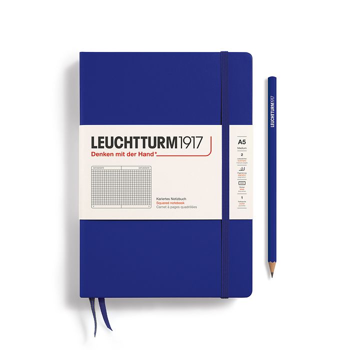 Caiet A5 Aritmetica Coperta Rigida Albastru Cerneala Leuchtturm