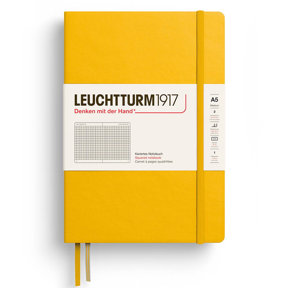 Caiet A5 Aritmetica Coperta Rigida Galben Floarea Soarelui Leuchtturm