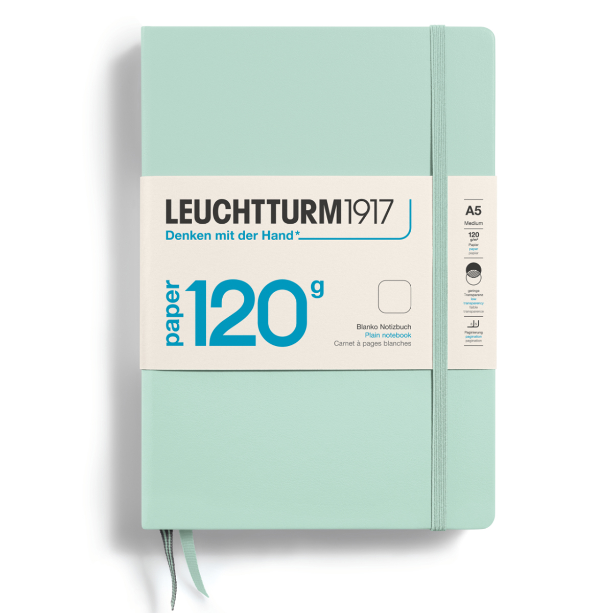 Caiet A5 Velin 120G Coperta Rigida Verde Menta Leuchtturm