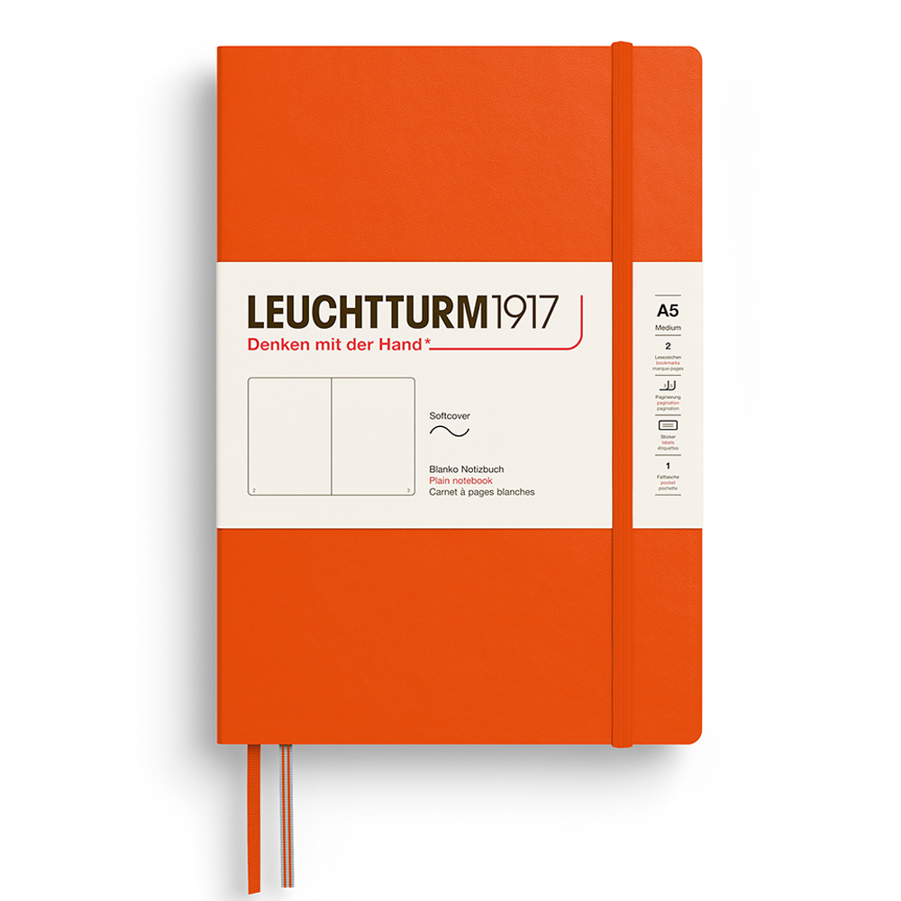 Caiet A5 Velin Coperta Flexibila Portocaliu Dovleac Leuchtturm