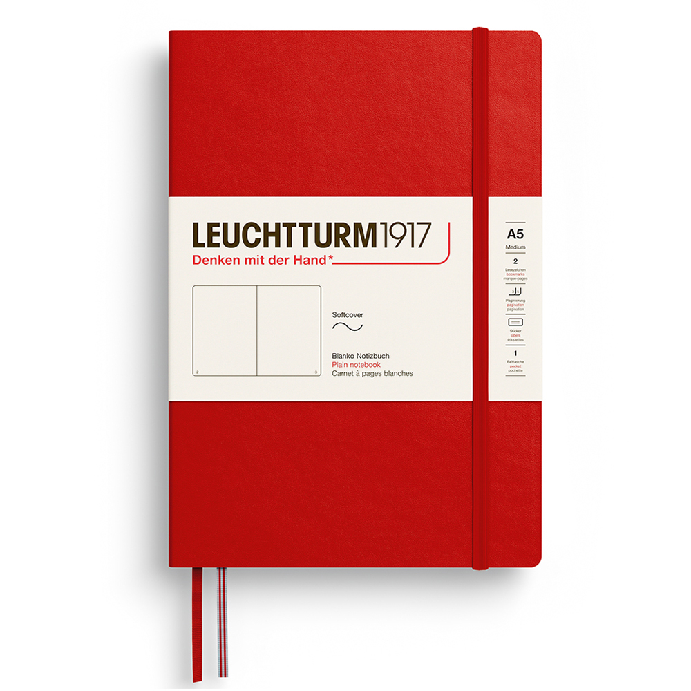 Caiet A5 Velin Coperta Flexibila Rosu Cherry Leuchtturm