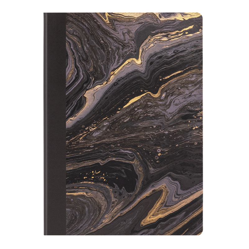 Caiet Birou A5 96 File 80G Dictando Coperta Imitatie Piele Natural Fluids Negru Nusign Deli