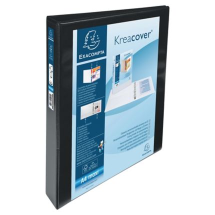Caiet Mecanic A4+ 4 Inele 44 Mm 2 Buzunare Kreacover Negru Exacompta