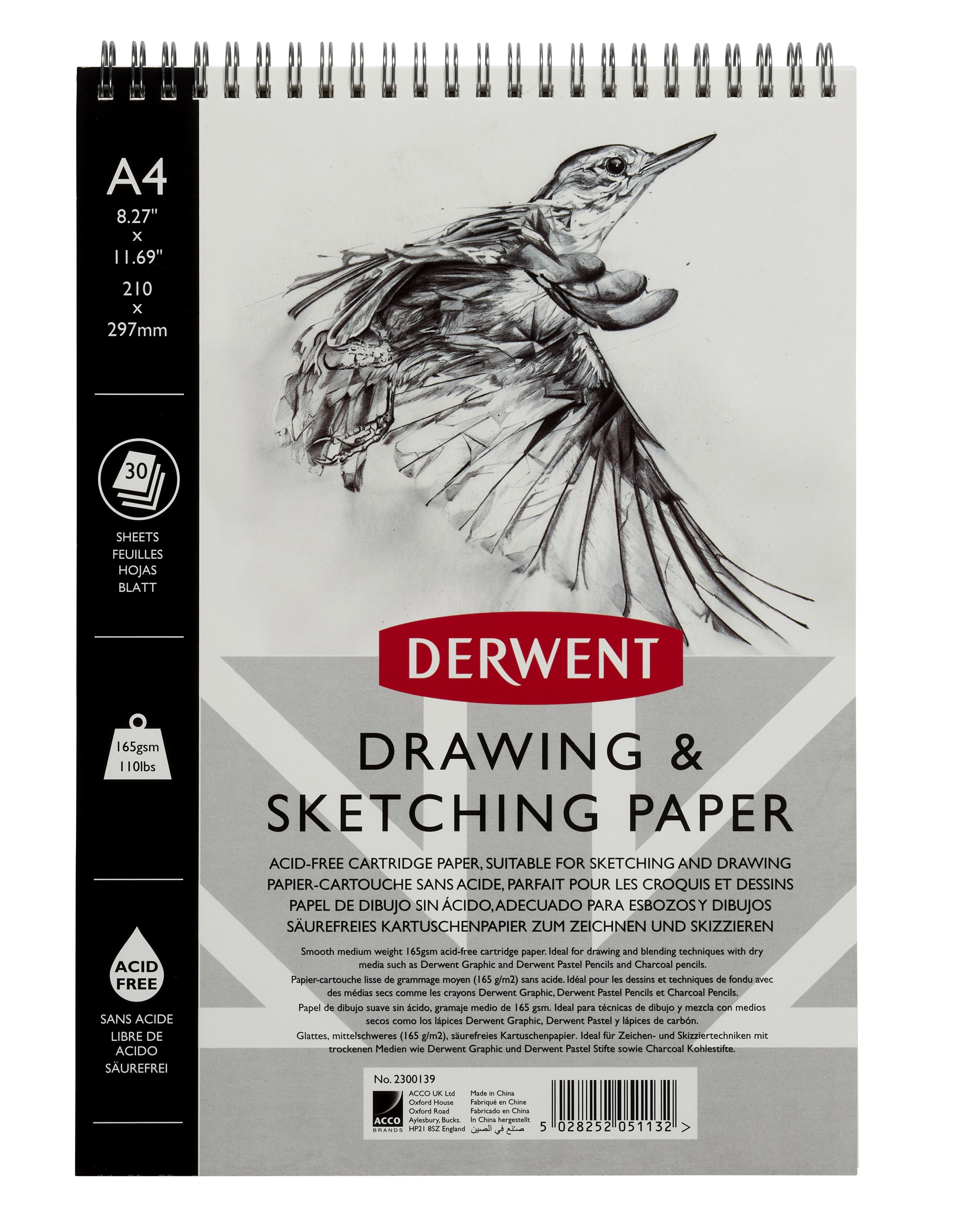 Caiet Spira Pentru Schite Si Desen A4 30 File 165G Professional Derwent