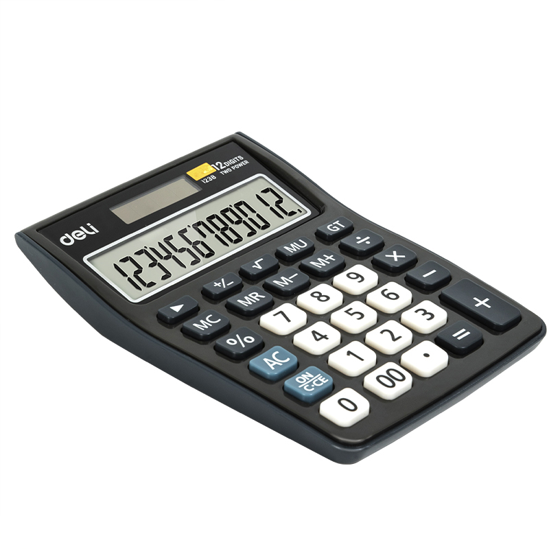 Calculator Birou 12DIG Negru 1238 Deli