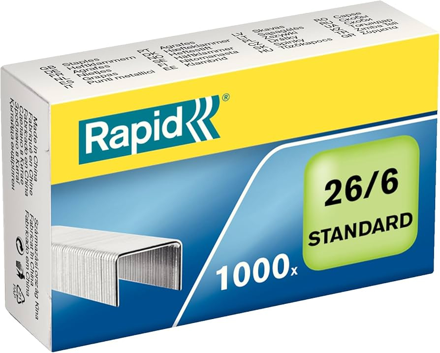 Capse 26/6 20 Coli 1000/Cut Standard Rapid