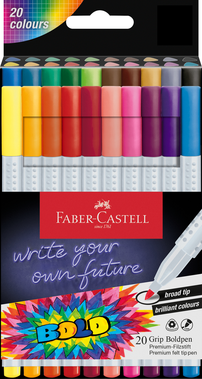 Carioca 20 Culori Grip Boldpen Faber-castell