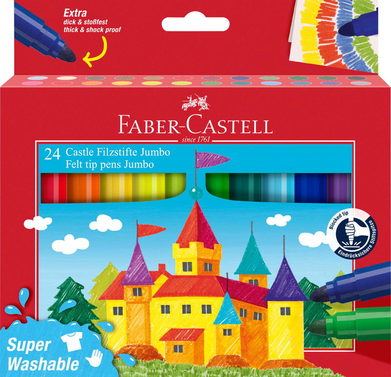 Carioca 24 Culori Jumbo Superwashable Faber-castell