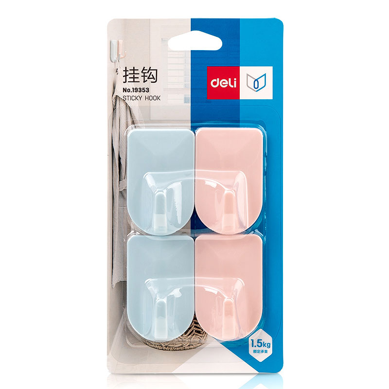 Carlig adeziv 1,5kg set 4 bucati color deli