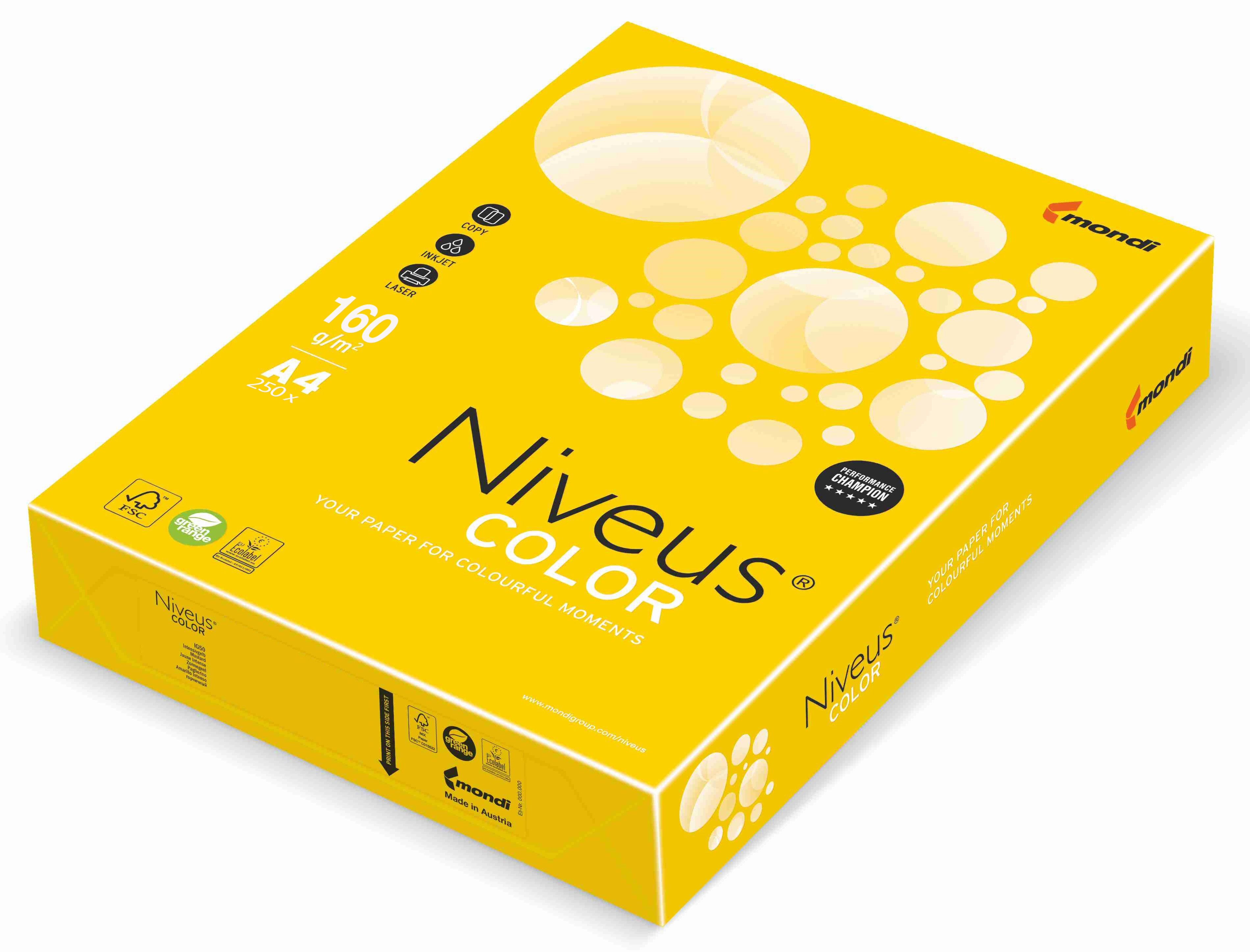 Carton Copiator A4 Galben Mustar Intens 160G 250/Top IG50 Niveus
