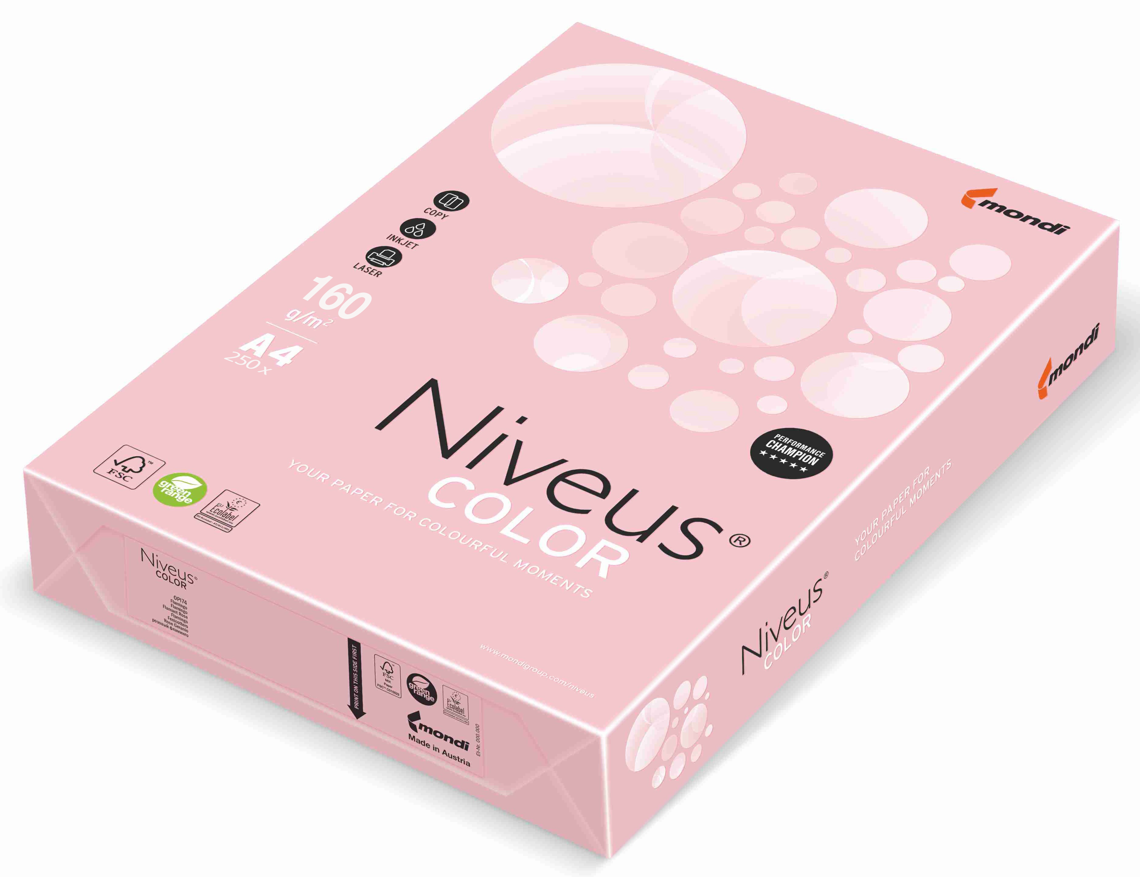 Carton Copiator A4 Roz Flamingo Pal 160G 250/Top OPI74 Niveus