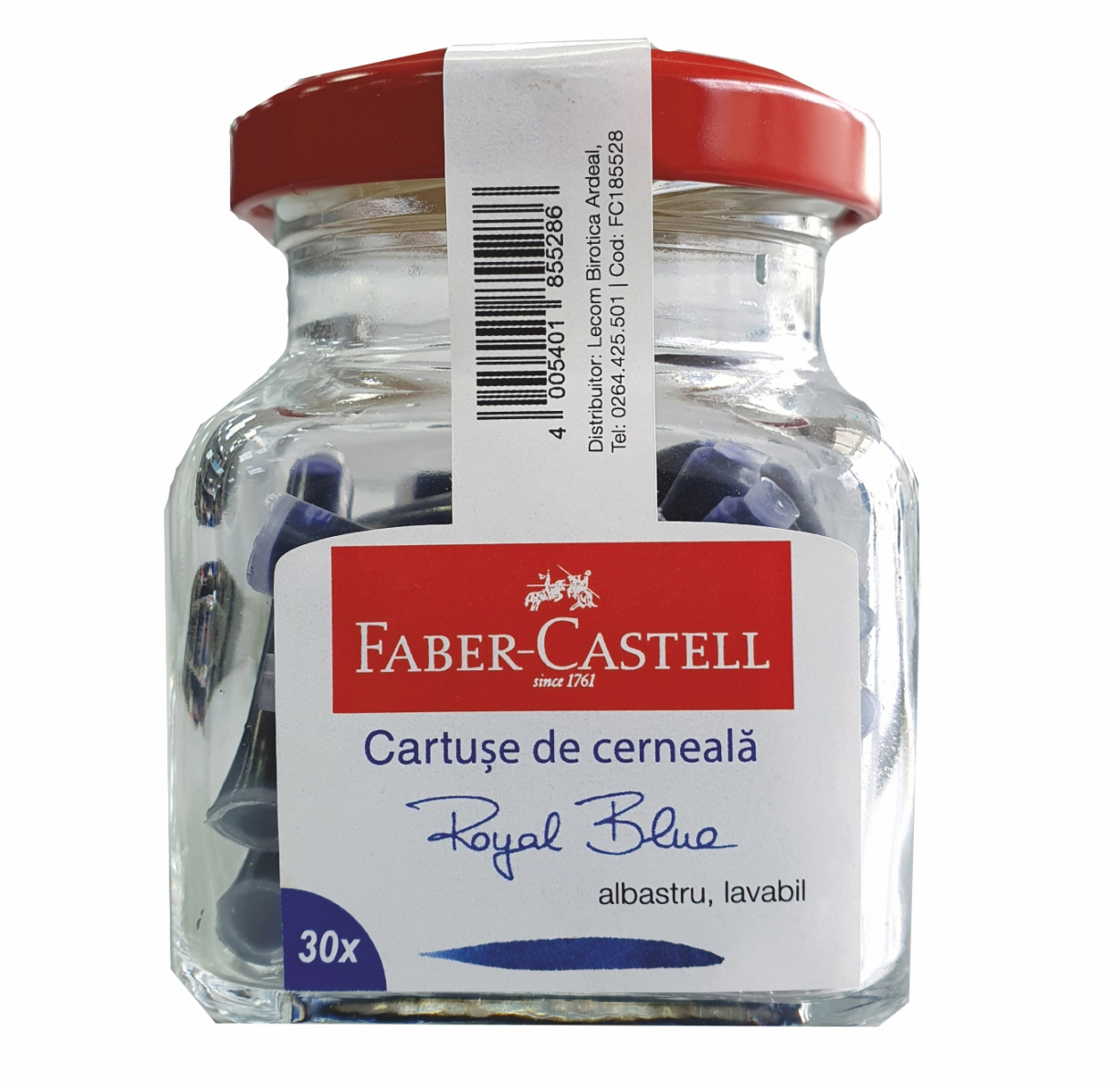 Cartuse Cerneala Mici Albastre 30 Buc/Borcan Faber-castell