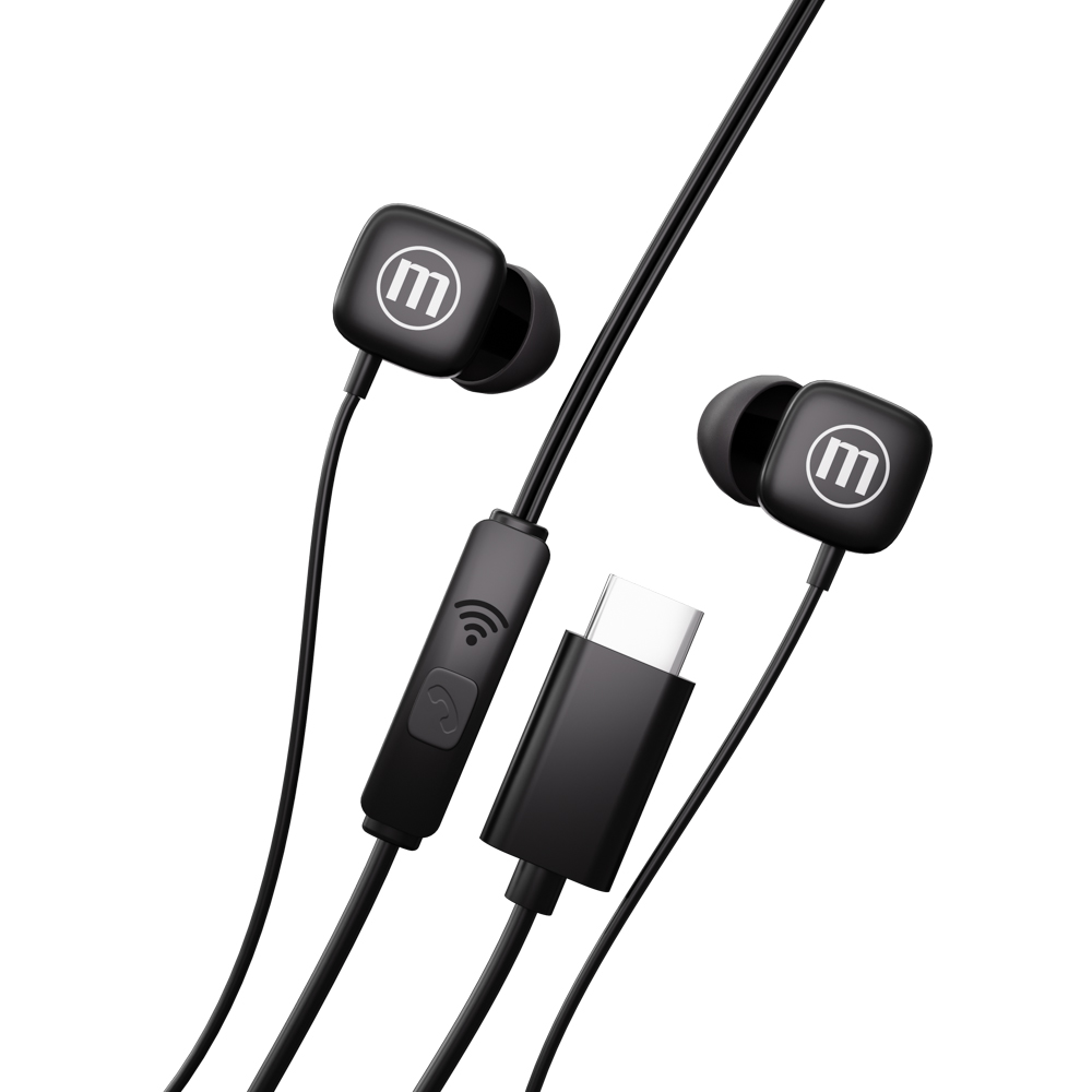 Casti Audio Cu Fir Si Microfon Square USB-C Negre Maxell