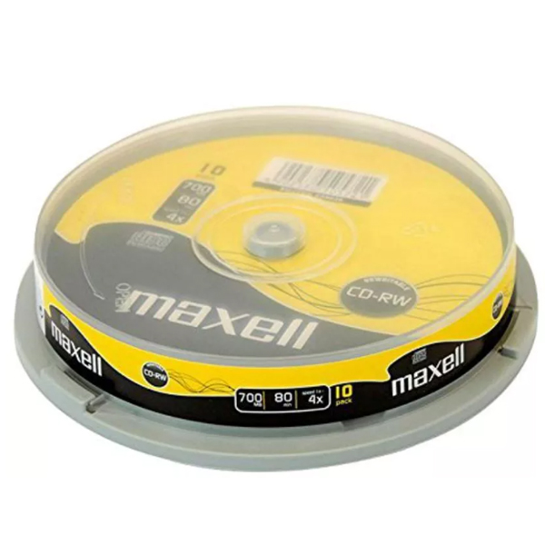 Cd-rw 10/Set 4X 700 MB Cake BOX Maxell