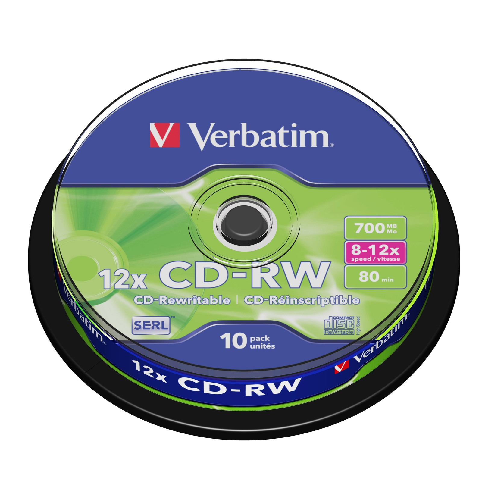 Cd-rw 10/Set Verbatim 700 MB 12X 43480