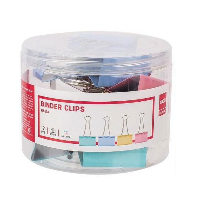 Clips Hartie 51MM Color 12 Buc/Cut. Plastic Deli