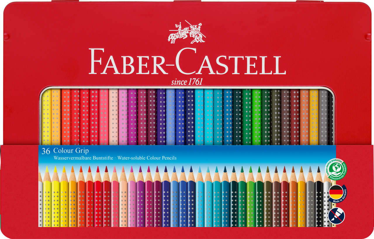 Creioane Colorate 36 Culori Cutie Metal Grip 2001 Faber-castell