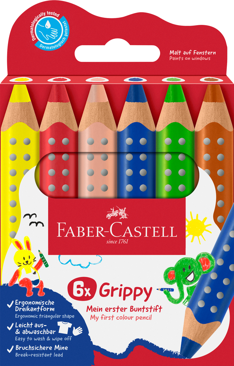 Creioane Colorate Xxl 6 Culori Grippy Faber-castell