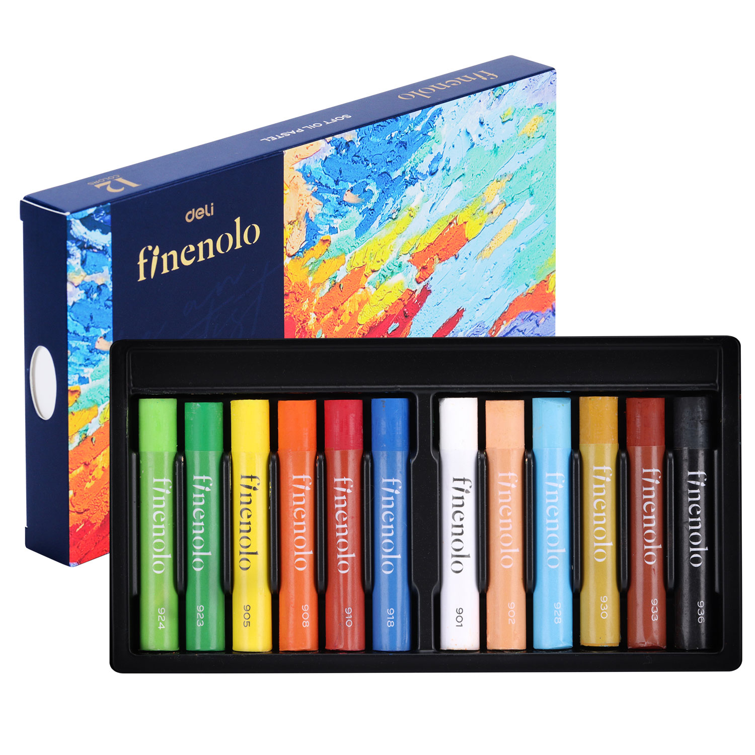 Creioane Ulei Pastel Profesionale 12 Culori Finenolo Deli