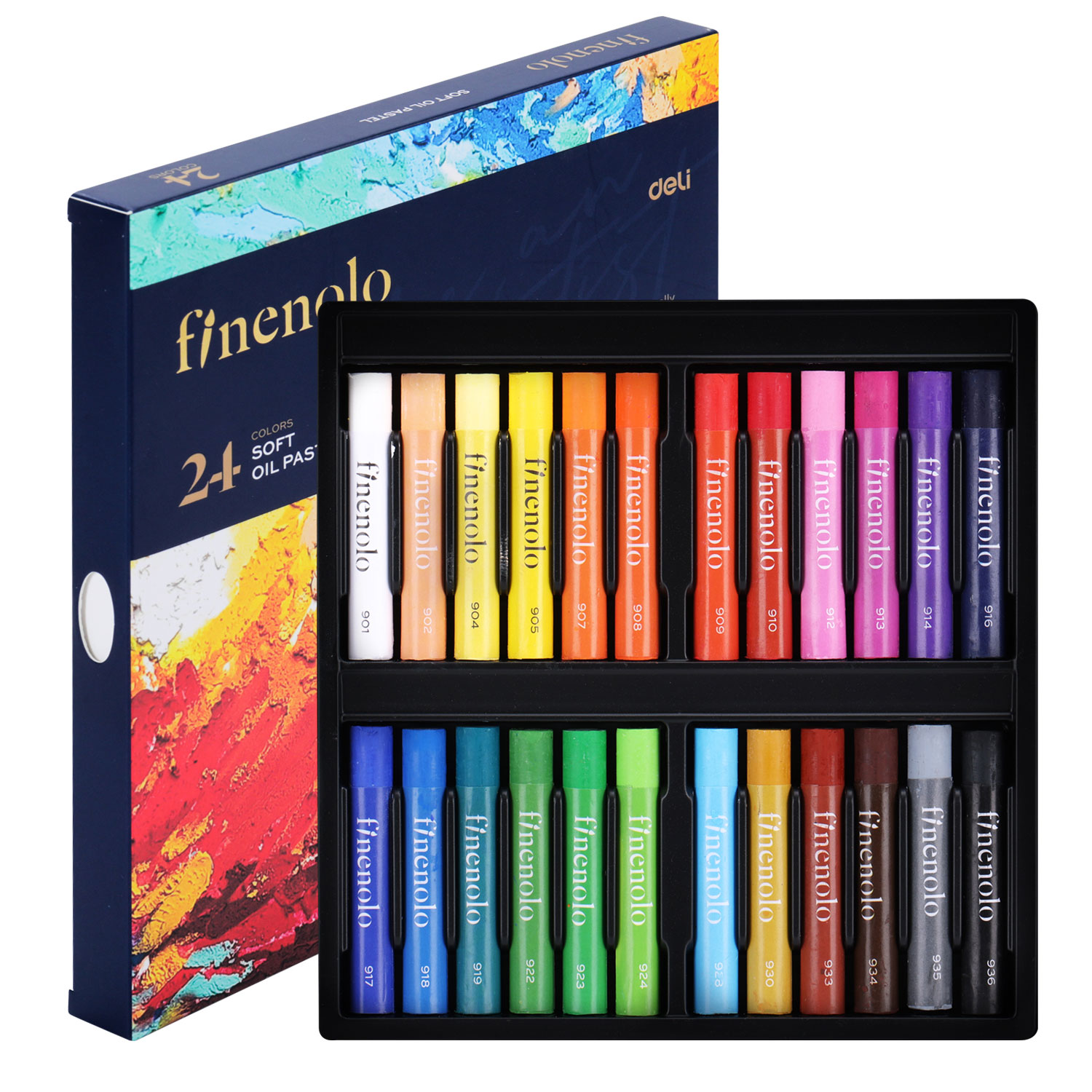Creioane Ulei Pastel Profesionale 24 Culori Finenolo Deli
