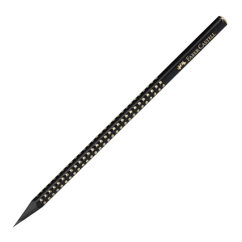 Creion Grafit B Grip Sparkle Lemn Negru Midnight Gold Faber-castell