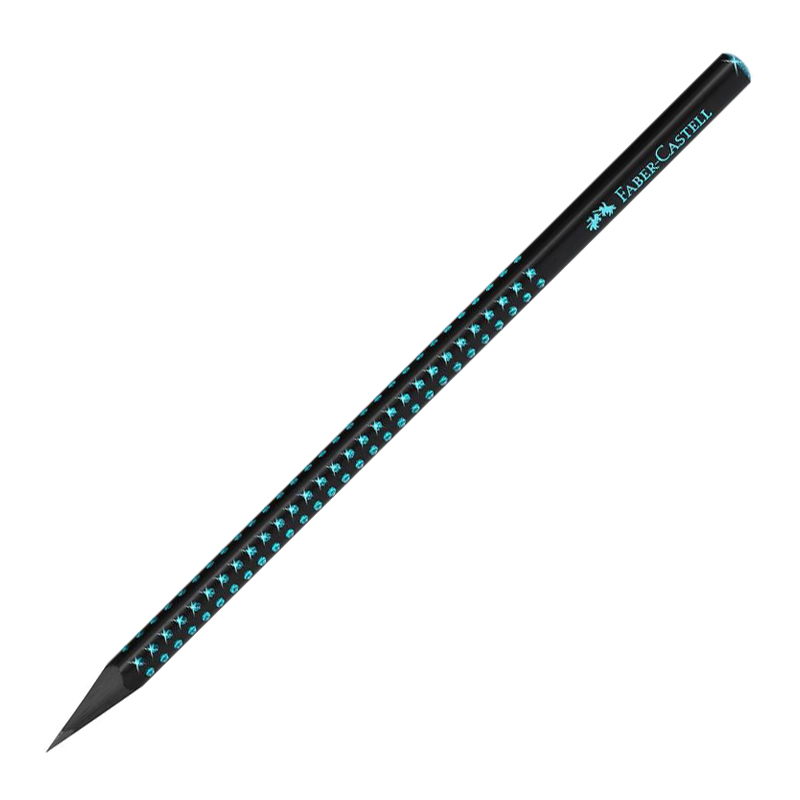 Creion Grafit B Grip Sparkle Lemn Negru Midnight Ocean Faber-castell