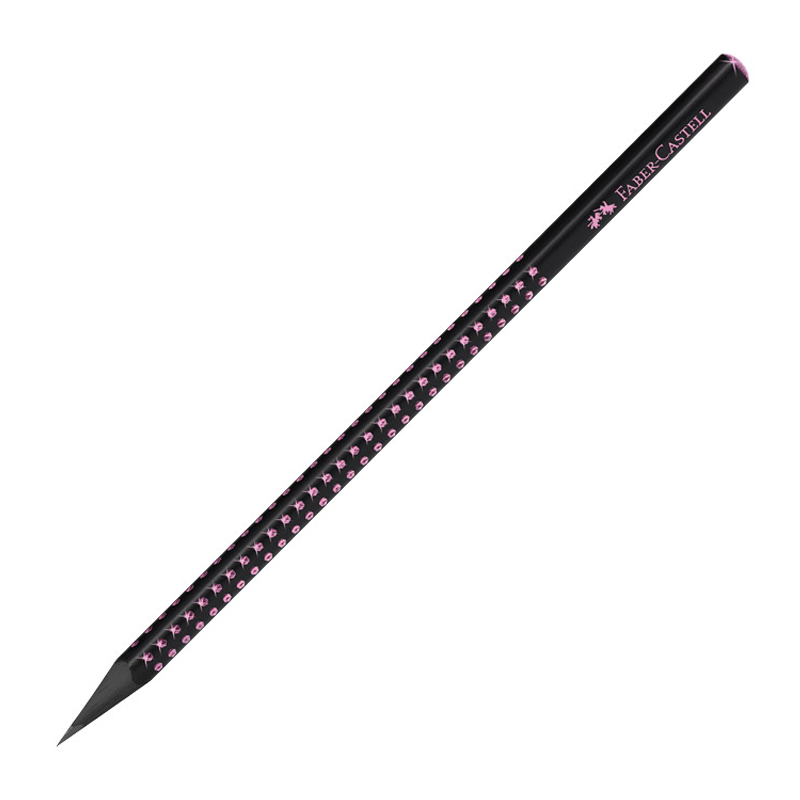 Creion Grafit B Grip Sparkle Lemn Negru Midnight Rose Faber-castell