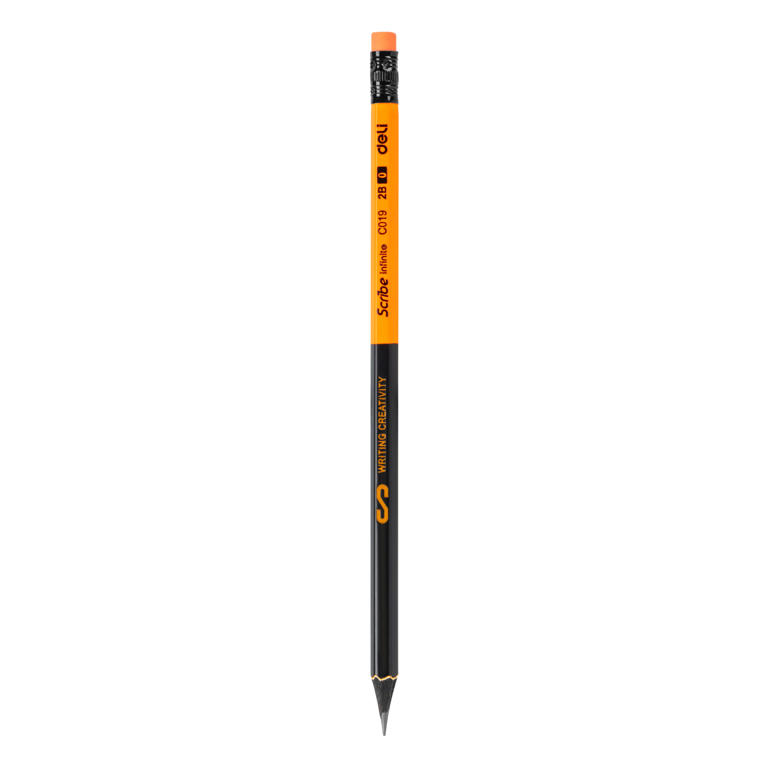Creion Grafit Cu Guma Lemn Negru 2B Deli