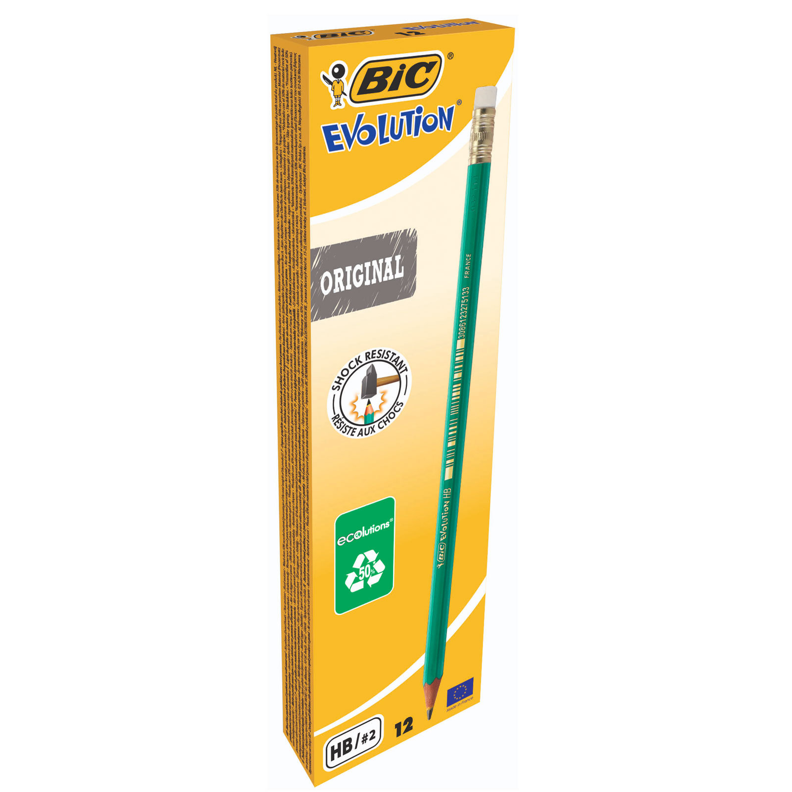 Creion Grafit Hb Cu Guma Eco Evolution 655 12/Cut Bic