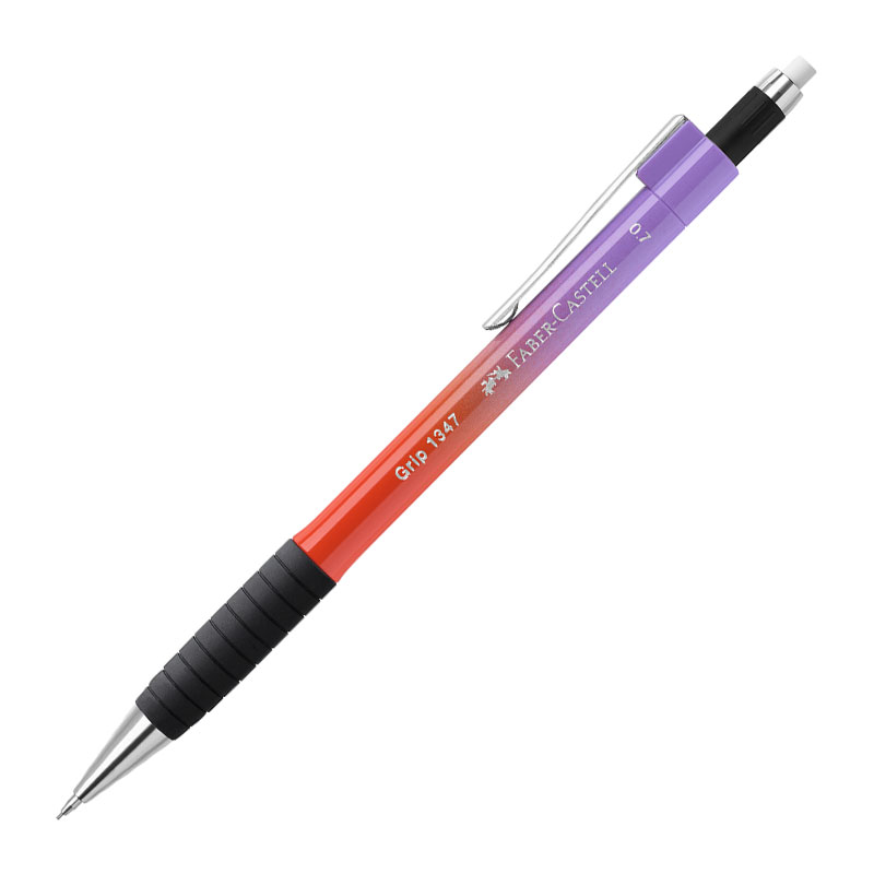 Creion Mecanic 0.7 Mm Violet-portocaliu Grip 1347 Flow Faber-castell