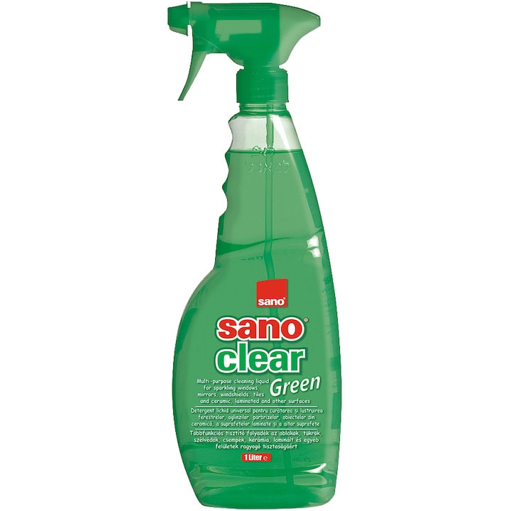 Detergent Geam Cu Pulverizator Green 750ML Sano