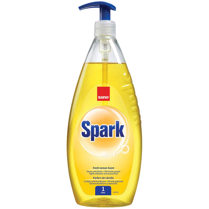 Detergent Vase Lamaie Cu Pompita 1L Sano Spark