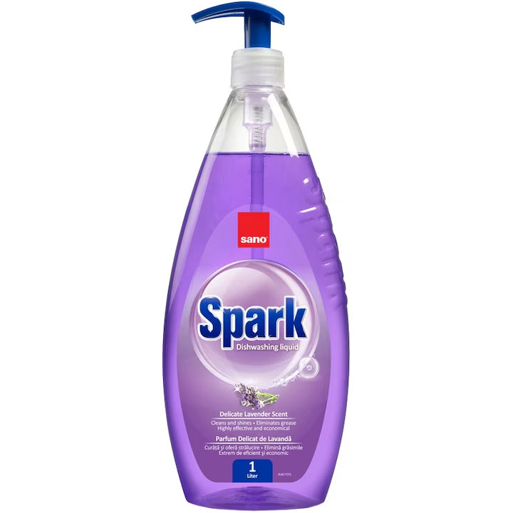 Detergent Vase Lavanda Cu Pompita 1L Sano Spark