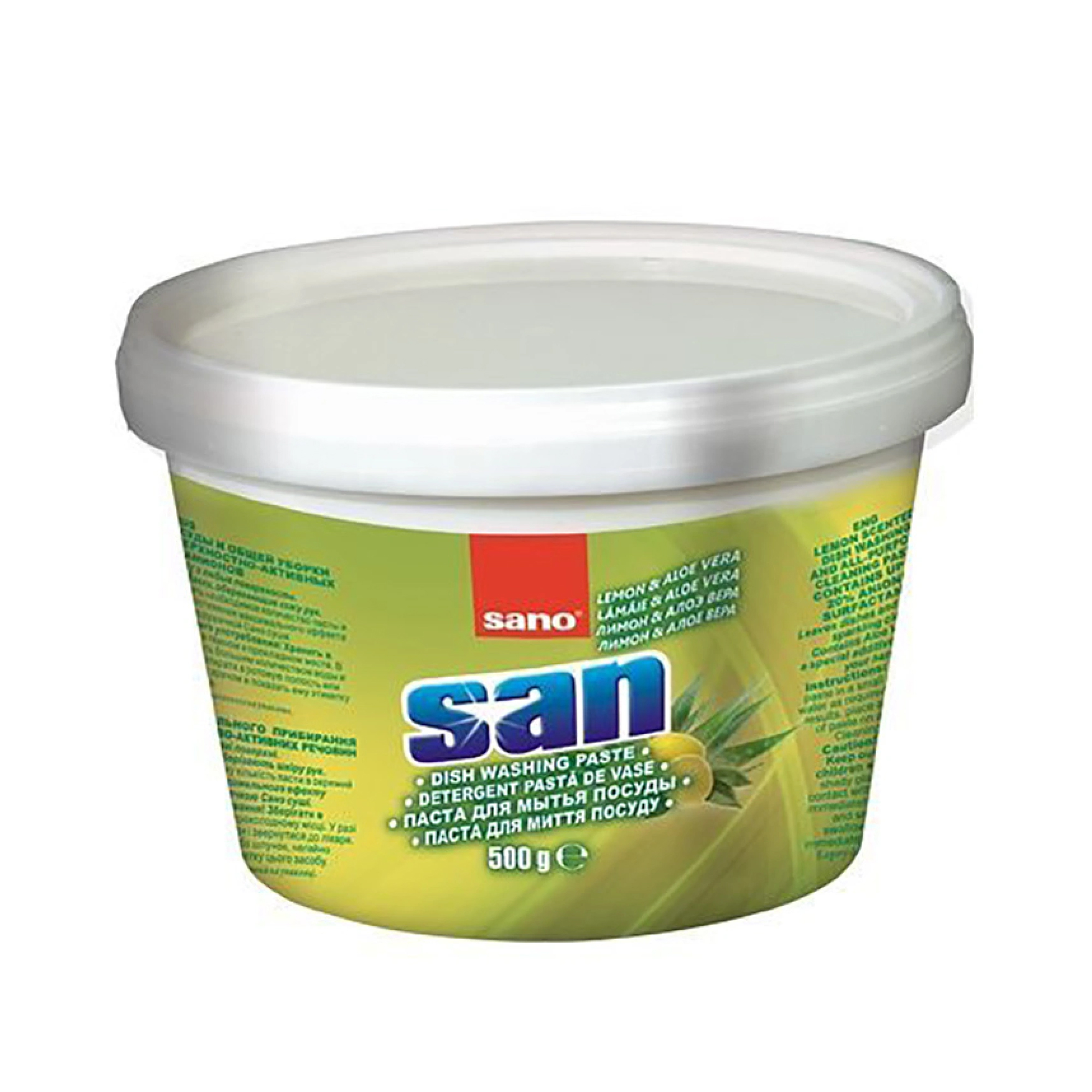 Detergent Vase Pasta Lemon & Aloe Vera 500G Sano
