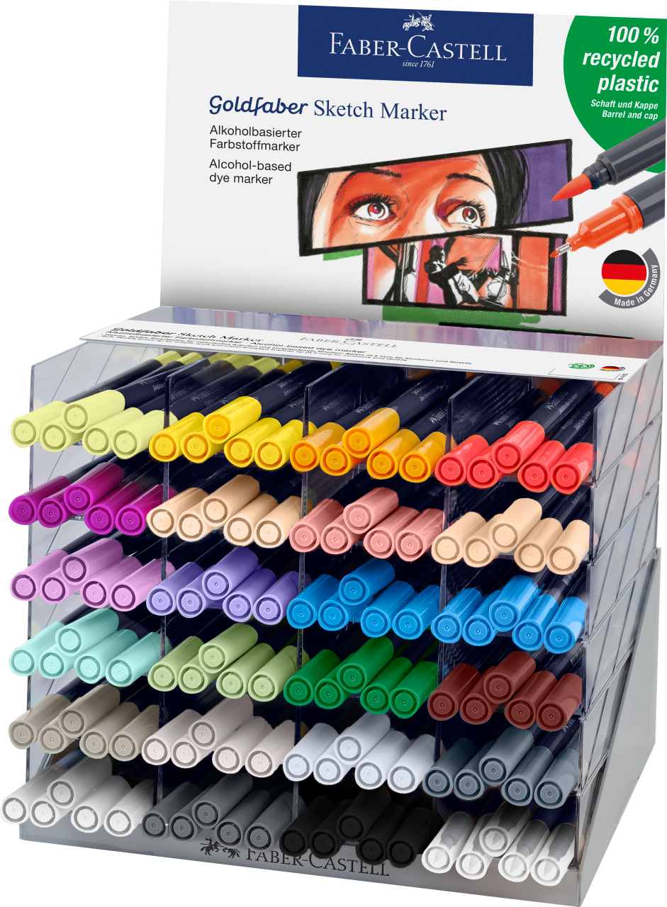 Display 120 Buc Sketch Marker 2 Capete Goldfaber Faber-castell
