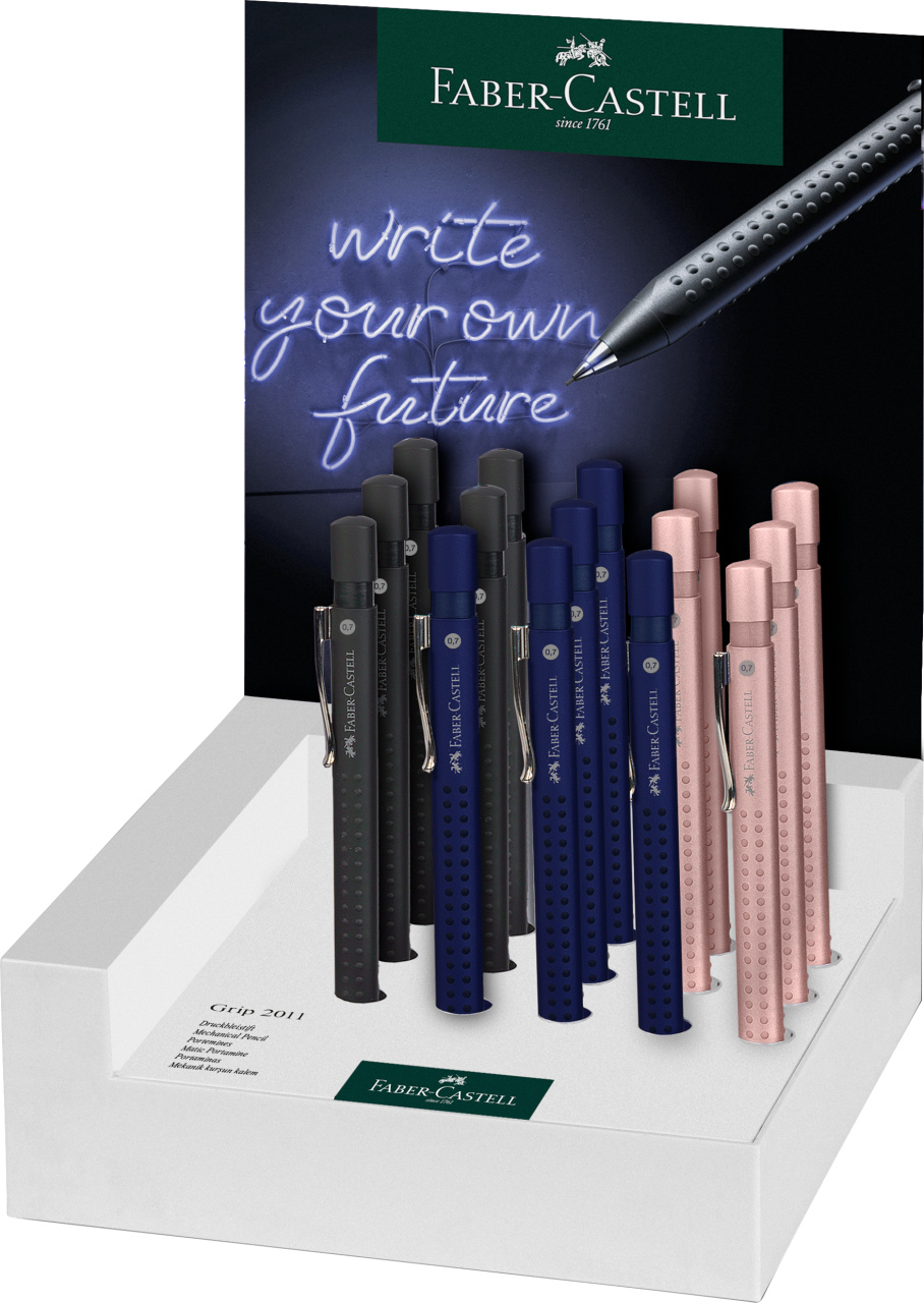 Display 20 Buc Creion Mecanic 0.7MM Grip 2011 Faber-castell