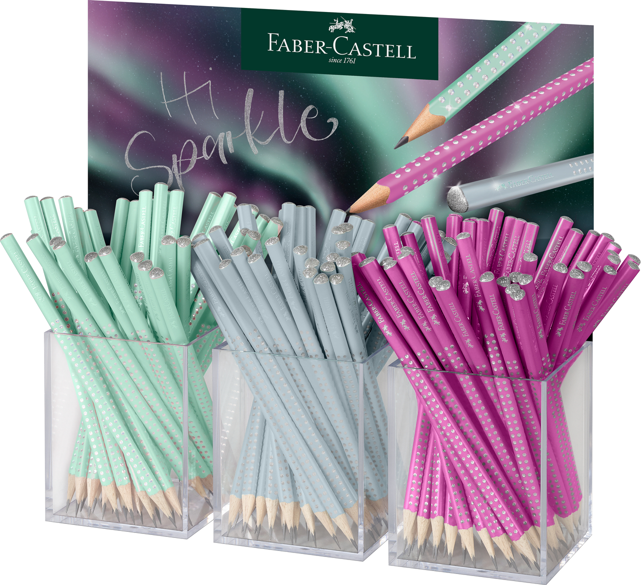Display 3*48 Buc Creion Grafit Sparkle Aurora 2026 Faber-castell